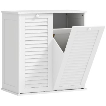 Bathroom cabinet with laundry box Homcom 70x38x73cm., white