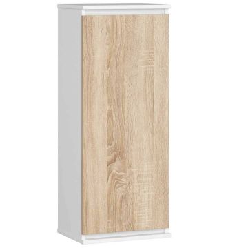 Pakabinama vitrina-spintelė NORE CLP H40, baltos/ąžuolo spalvos