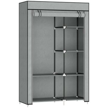 Medžiaginė spinta Homcom 103x43x162,5cm., pilkos/juodos spalvos