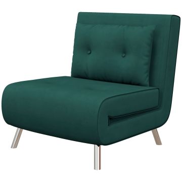 Fotelis-lova Homcom 77x88x83cm., tamsiai žalios spalvos
