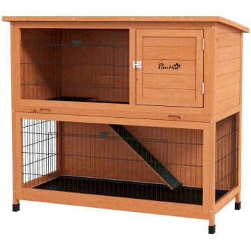 Mažų gyvūnų narvas PawHut 123x63x112cm., rudos/juodos spalvos