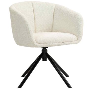 Fotelis Homcom 58,5x59x78,5cm., kreminės/juodos spalvos