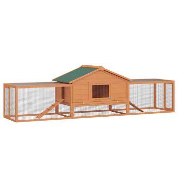 Mažų gyvūnų narvas PawHut 309x79x86cm., rudos/žalios spalvos