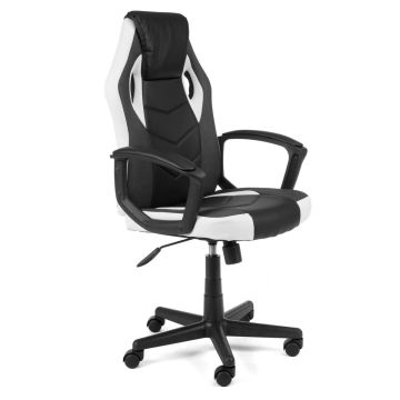 Gaming chair F4G FG-19, white/black, 60 × 103–113 × 65 cm