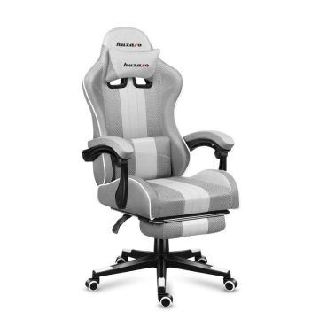 Gaming chair Huzaro Force 4.7 White Mesh, With folding legrest, 81 × 29 × 54 cm