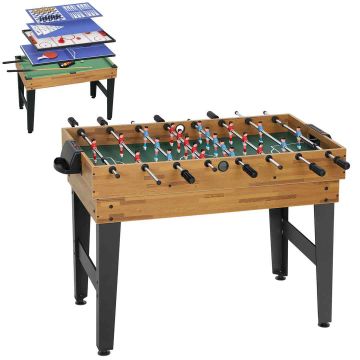 Game table, 13 games, Brown/black, 121 × 109 × 80 cm