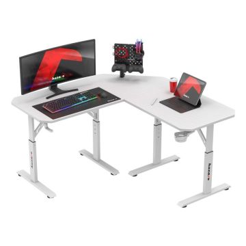 Gaming table Huzaro Hero 7.3, Corner, White, 87 × 13 × 67 cm