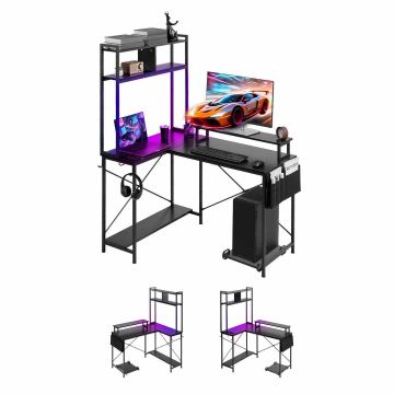 Игровой стол VEVOR, Г-образный, поворотный, RGB LED, 120 × 90 × 160 см