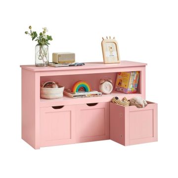 Žaislų dėžė VASAGLE LHS380W01, su integruota dėže, 102 × 60 × 30 cm