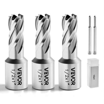 Žiedinių pjaustytuvų rinkinys VEVOR KD-5-01-A, 5 vnt, 12,7 × 25,4 mm