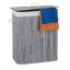 Корзина для белья с 2 отделениями 63x55x35 см, 95 л, серо-белая