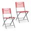 Комплект из 2-х складных стульев 85х45х60см., красный/серый