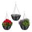 Rinkinys iš 3 kabančių vazonų 13x25cm., juodos/sidabrinės spalvos