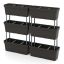 Rinkinys iš 6 gėlių vazonų 49x16x16cm., juodos spalvos