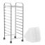 Vežimėlis su stalčiais 33x37x86cm., baltos/sidabrinės spalvos