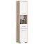 High bathroom cabinet FIN, wall-mounted or freestanding, white/brown, 30 × 140 × 30 cm