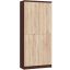 Office shelf R80 CLP, 2 doors and 8 shelves, brown/oak, 80 × 180 × 35 cm