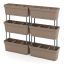 Rinkinys iš 6 gėlių vazonų 49x16x16cm., rudos spalvos