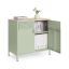 SONGMICS Storage Cabinet, With Doors and Adjustable Shelf, Green/Oak, 80 × 76 × 40 cm