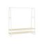 Clothes rack with 2 shelves and 6 S-shaped hooks, vintage brown/black