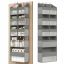 SONGMICS RDH009GD01 Over-the-Door Organizer, 9 Compartments, 10 Pockets, Gray, 17 × 50 × 150 cm