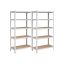 Комплект из 2 полок для хранения 180x90x40 см., светло-коричневый/серебристый цвет