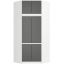 Corner wardrobe AKORD S100, 6 doors, white/gray, 100/100 × 235 × 50 cm