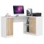 Corner desk B20 CLP, right, white/oak, 155 × 77 × 85 cm
