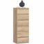 Komoda AKORD CL6/40, 6 stalčių, ąžuolo spalvos, 40 × 109 × 35 cm