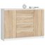 Chest of drawers K140, 2 doors and 4 drawers, white/oak, 138 × 99 × 40 cm
