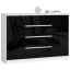Chest of drawers K140 AkordV2, 2 doors, 4 drawers, white/black, 138 × 99 × 40 cm