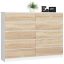 Chest of drawers K160, 10 drawers, white/brown, 160 × 121 × 40 cm
