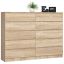 Chest of drawers K160, 10 drawers, brown, 160 × 121 × 40 cm