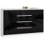 Chest of drawers K160, 2 doors and 4 drawers, white/black, 160 × 99 × 40 cm