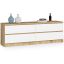 Chest of drawers K160, 4 drawers, oak/white, 160 × 55 × 40 cm