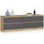 Chest of drawers K160 4SZ, 4 drawers, brown/grey, 160 × 55 × 40 cm