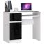 Computer desk PIKSEL, left, 1 drawer and cabinet, white/black, 90 × 77 × 50 cm