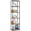 Shelving unit, 6 shelves, black/oak, 50 × 192 × 32 cm
