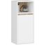 Wall-mounted bathroom cabinet AKORD VAMI W35, 1 door, 3 shelves, white/brown, 35 × 80 × 30 cm