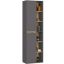 Wall-mounted bathroom cabinet AKORD VAMI W50 2D 6P, 2 doors, 10 shelves, gray/brown, 50 × 170 × 30 cm