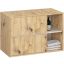 Wall-mounted bathroom cabinet VAMI W90, 2 drawers, 2 open shelves, brown/beige, 90 × 60 × 45.5 cm