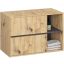 Wall-mounted bathroom cabinet VAMI W90, 2 drawers and 2 shelves, brown/gray, 90 × 60 × 45.5 cm