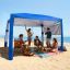 Beach gazebo VEVOR SZ003, With side wall, Blue, 240 × 240 × 240 cm