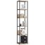 Freestanding shelf, 6 shelves, black/oak, 40 × 192 × 32 cm