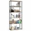 Standing shelf AkordV2, 6 shelves, black/brown, 80 × 192 × 32 cm