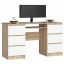 Desk A-11 CLP, 6 drawers, white/oak, 135 × 77 × 50 cm