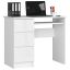 Desk A-6 CLP, left, 3 drawers, white, 90 × 77 × 50 cm