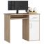 Desk PIN, 1 drawer and 1 door, white/brown, 90 × 74 × 50 cm