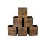 Rinkinys iš 6 dėžių 33x33x33cm., rudos/juodos spalvos