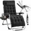 SONGMICS folding sun lounger, black, 90 × 110 × 65 cm